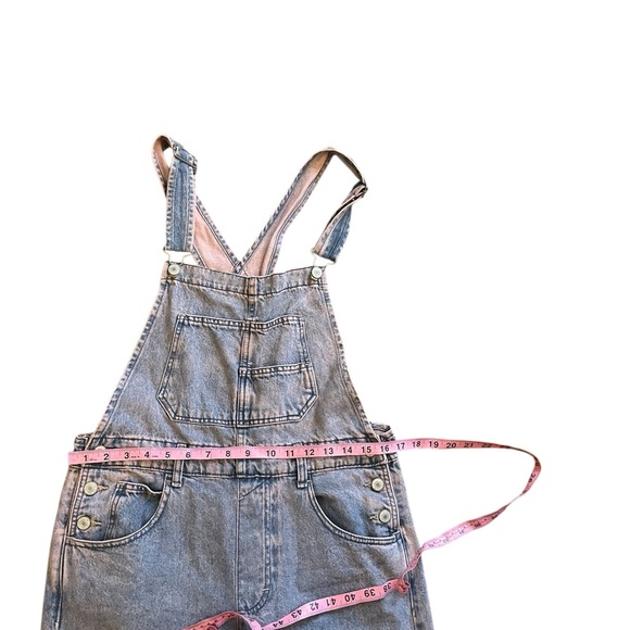 FREE PEOPLE Ziggy Pink Dreams Denim Overalls - Picture 14 of 15
